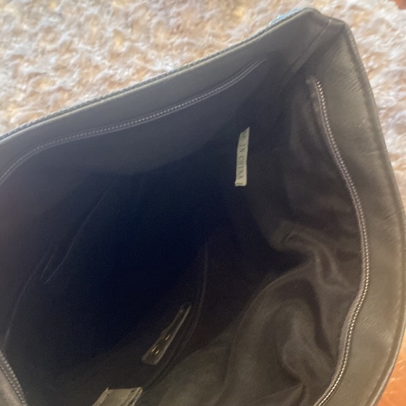 Grey studded faux leather and canvas bag with chain - Picture 6 of 10